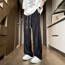 高街潮流宽松直筒裤夏季新款垂感冰丝休闲裤男现货K7963-P32，男装休闲裤，星座512-3