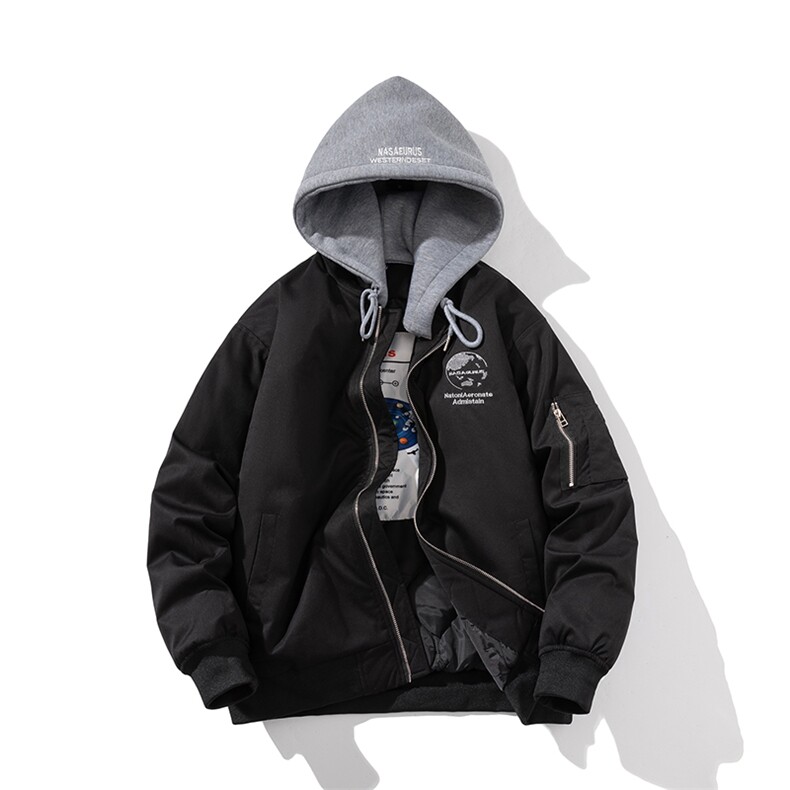现货 三色秋冬季潮牌夹克棉衣棒球服 欧美街头飞行员外套情侣装图片