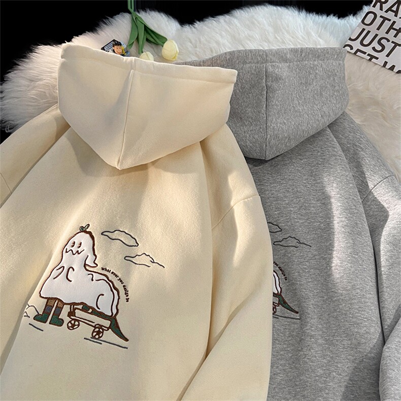 CC1005-TP65控价88刺绣连帽卫衣男2023春季港风学生连帽外套，男装卫衣，电商A102-1