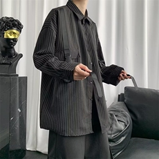 条纹衬衫男韩版潮流高街帅个性2023春秋新款ins宽松外套CY027-P36，男装衬衫，星座412-2