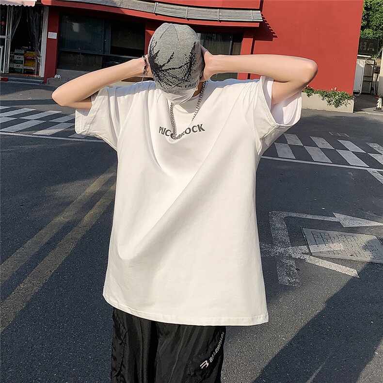 夏季重磅纯棉潮印花短袖T恤大码XZ604-DT213-P35控48,男装T恤,星座604
