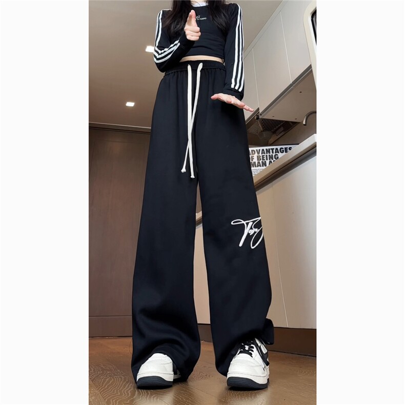 ！秋季新款休闲裤刺绣卫裤宽松潮流拖地长裤K209-p45特控78,男装休闲裤,星座815A