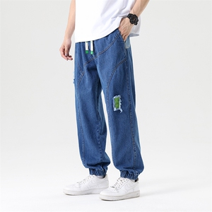 M-8XL 秋季新款大码束脚工装潮流休闲束脚牛仔裤 109-K123-P55图片