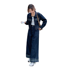 现货2025秋新款牛仔短外套+直通裤两件套8906—P1155--K218，女装套装/套裙，2C253