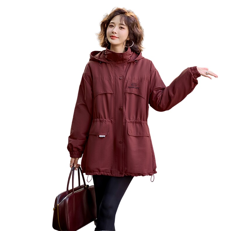 现货2024冬装新款时尚简约气质休闲收腰加绒派克服女装外套,女装短外套,依万里