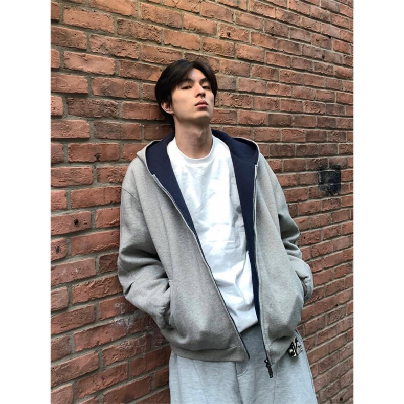 L02CC-特P60双拉链短款连帽开衫卫衣外套男,女装短外套,星座1007（原301D）