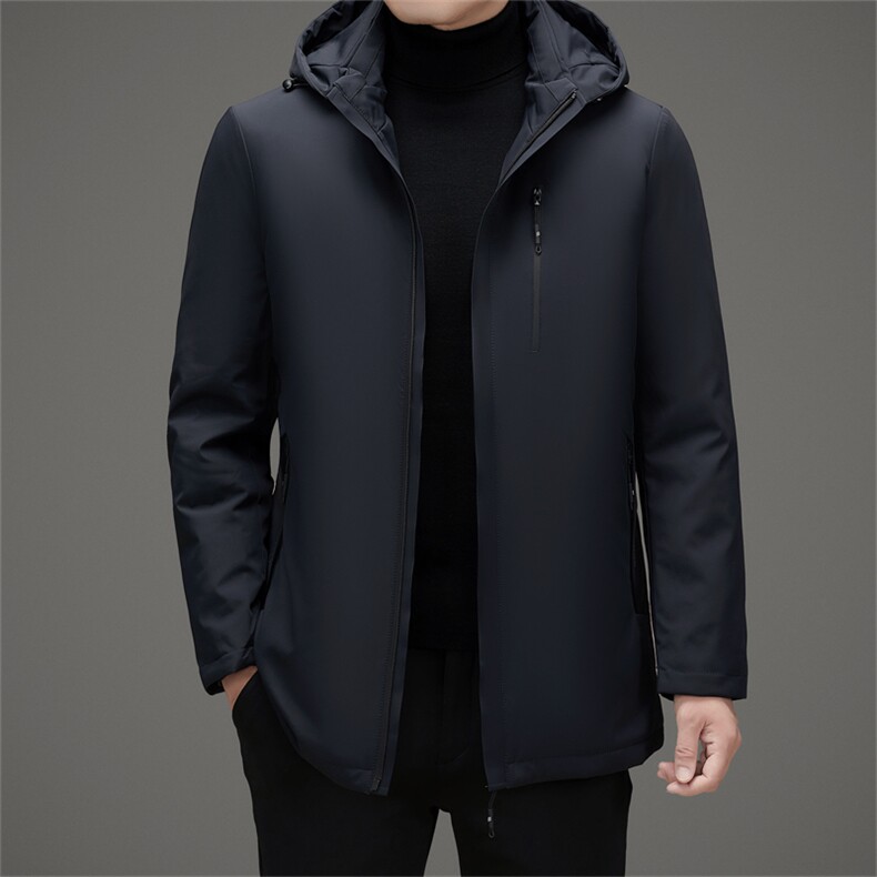 脱卸内胆帽子中年轻薄90绒羽绒服外套男冬款中老年羽绒服大衣,男装羽绒服,钱塘723