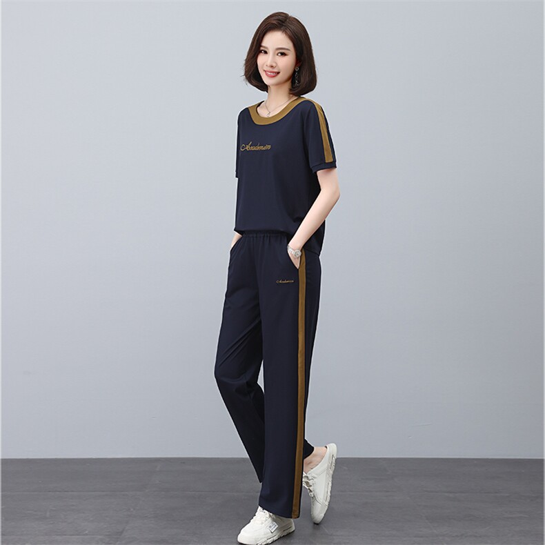 时尚休闲女装套装宽松显瘦运动服舒适百搭两件套,女装套装/套裙,叶笙衣