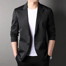 Y4308钱塘2020-2中年男士商务休闲百搭简约春秋薄款西服P117，男装西服，钱塘207-2