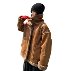 皮毛一体机车服羔毛外套9957-P200-K288，女装皮草，2C025