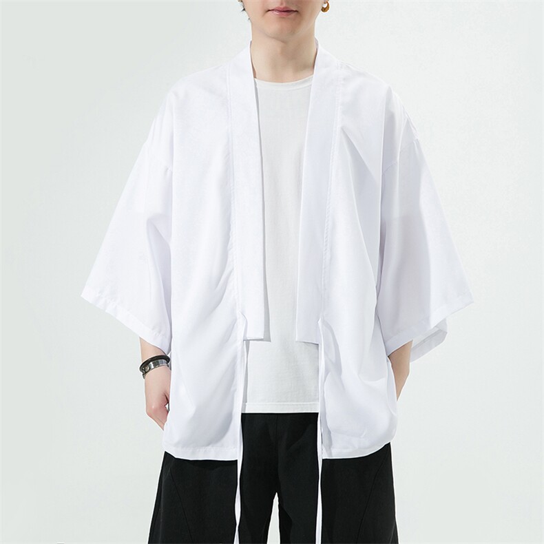 风夏季半袖宽松大码七分袖防晒服男士和服披风222特p25,男装防晒衣,星座815（原A203）