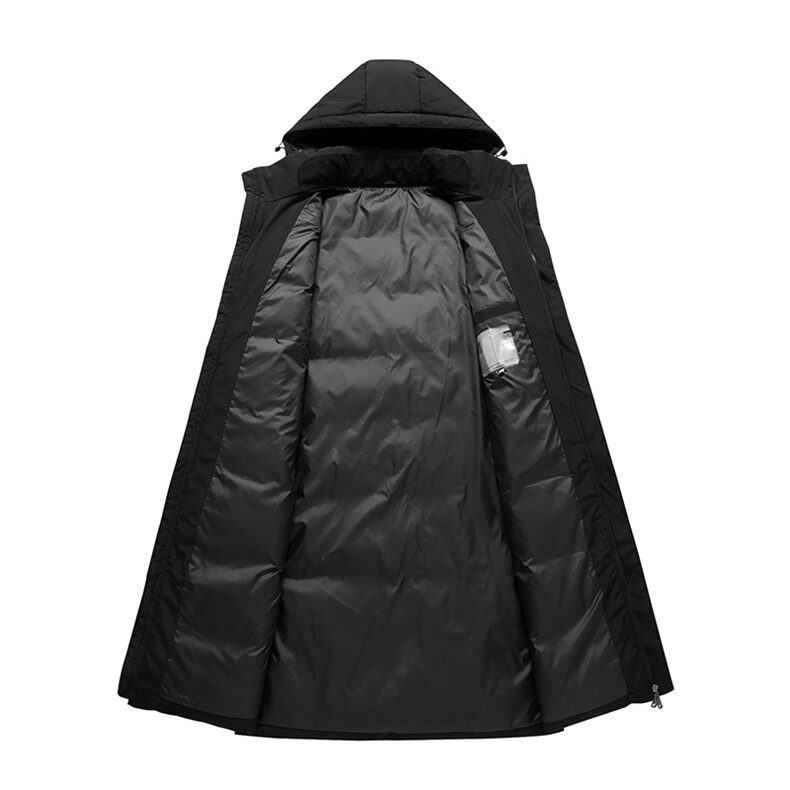 连帽冬季时尚纯色拉链美式白鸭绒羽绒服外套长款校服团购服,男装羽绒服,星座301D-5(原星座1415）