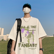 草地夏季宽松短袖T恤男潮T61105P25控38，男装T恤，电商A268A