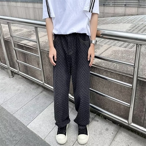 2024夏季新款日系直筒牛仔裤男宽松阔腿休闲百搭长裤子1000 P46图片