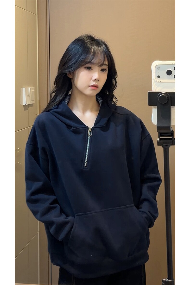 复古风美式潮流学院感卫衣韩系小众格子连帽卫衣HY922TP48控89,男装卫衣,电商A102B