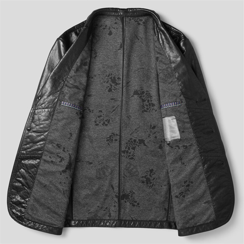 ZC2221秋冬新款男士真皮皮衣男油蜡牛皮西服百搭商务外套P640,男装西服,电商B360A（原721A）