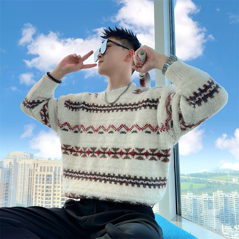 AM301/P85控115秋冬季社会小伙休闲百搭宽松韩式保暖毛衣男白首,男装针织衫/毛衣,星座305B-1