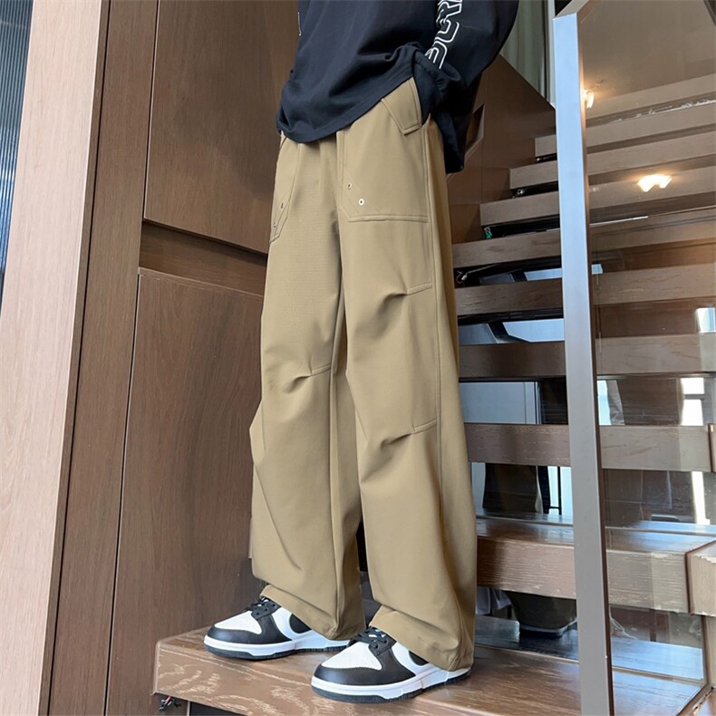 SJ-311B-1-K3222-P45控79褶皱阔腿工装机能拖地直筒长裤,男装工装外套,星座311B-1