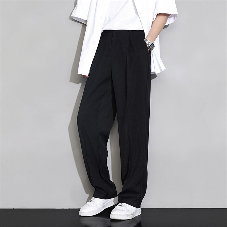 新款男士冰丝休闲直筒简洁长裤CK0818,男装休闲裤,星座1107-1