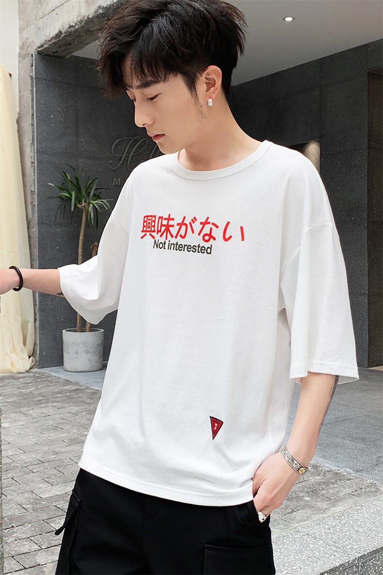 青少年纯棉短袖t恤2021夏季男士半袖圆领潮流印花上衣DS346TP25,男装T恤,电商A102