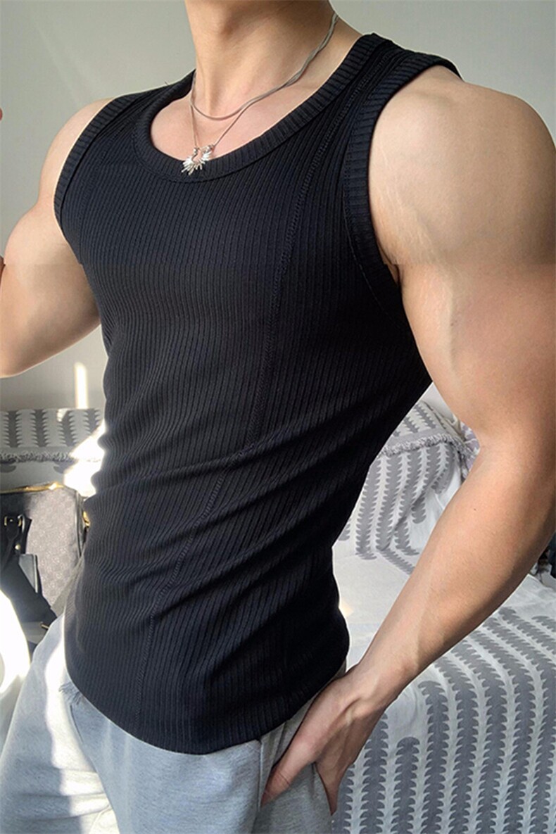 重磅无袖显肌肉螺纹背心男运动休闲健身坎肩打底NBV810-特价15,男装背心/马甲,电商A007