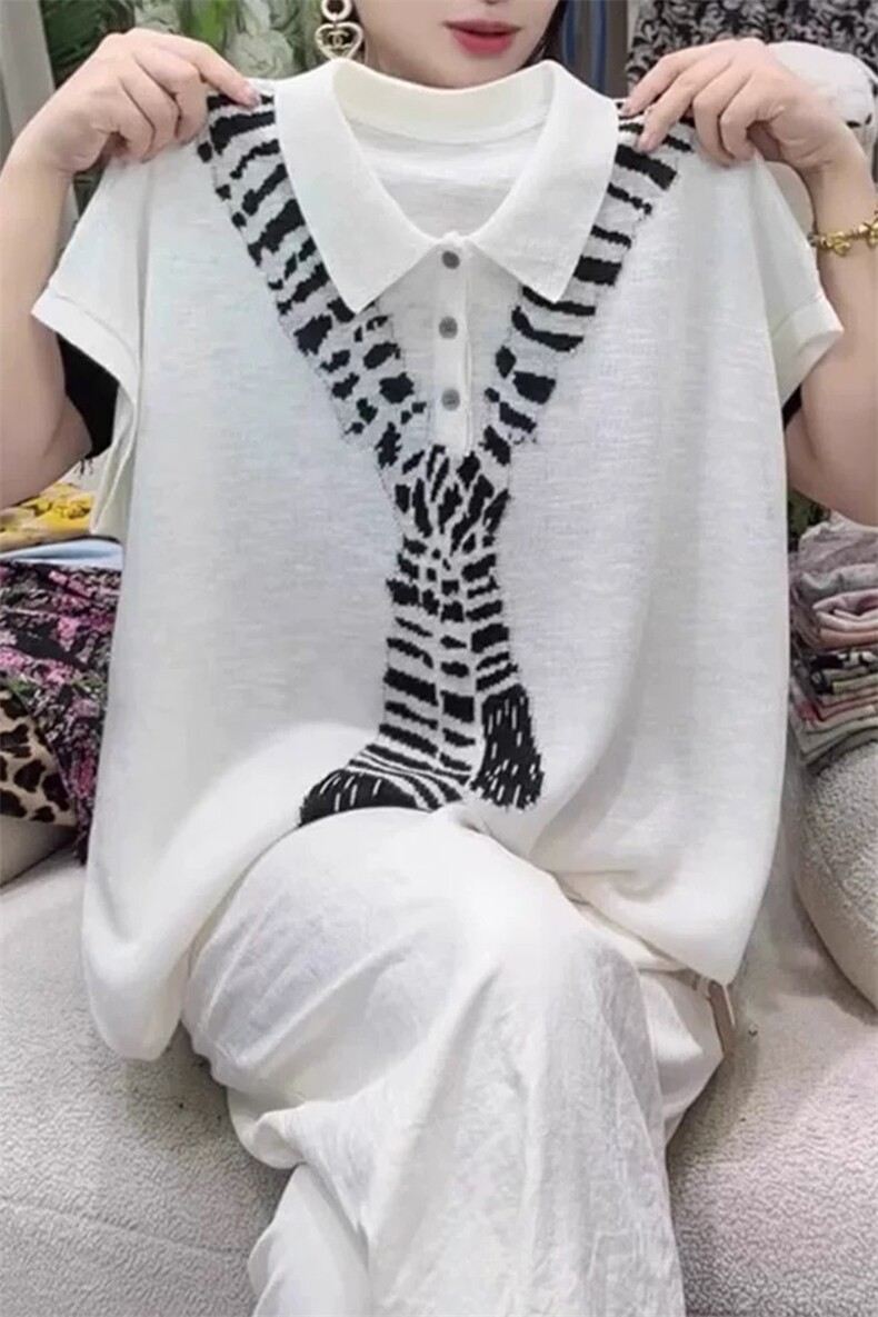 夏季竹节麻韩系印花短袖时尚百搭潮流,女装T恤,锦弘羊绒