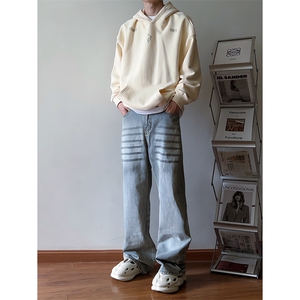 B221 美式ins高街暗黑重工艺宽松直筒牛仔裤 LK23125-P65 控88图片
