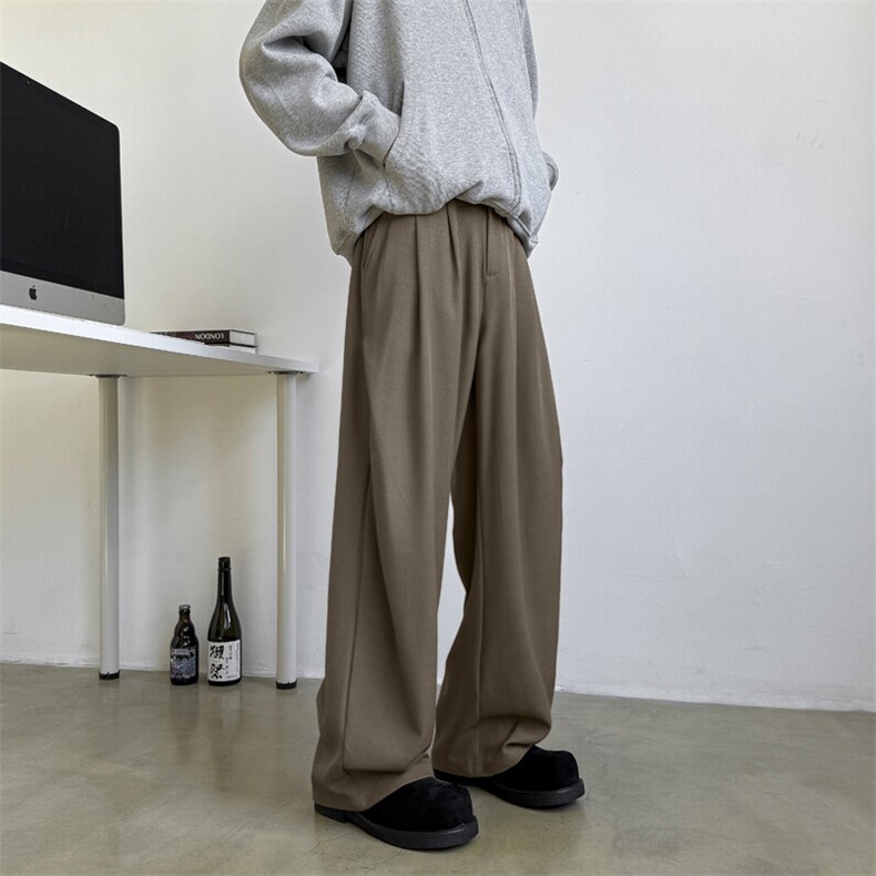 休闲西裤男士韩版潮流高街帅气百搭阔腿2025春季ins长裤K6002-P43图片