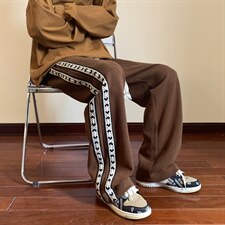 秋季高街织带编织绳休闲长裤地板景XZ604-KP79-P55控68，男装休闲裤，星座604