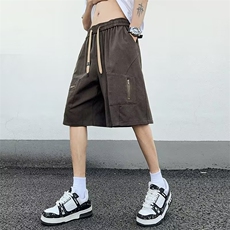 夏季工装短裤男宽松日系美式高街潮牌休闲五分抽绳中裤D2221-P37，男装休闲裤，星座1109-3