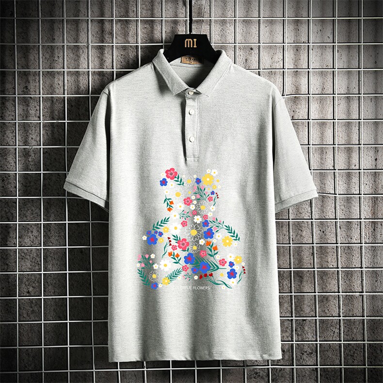 PL57206-P35翻领短袖polo衫男大码胖子半袖t恤男有领保罗衫网格,男装Polo衫,电商A040A
