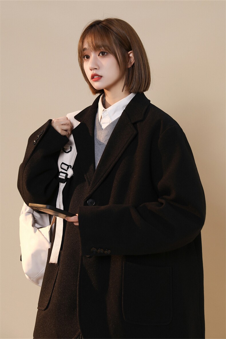 N6169/P95加棉P105冬季中性风开叉呢料毛呢西服男女外套呢大衣,男装西服,电商A141
