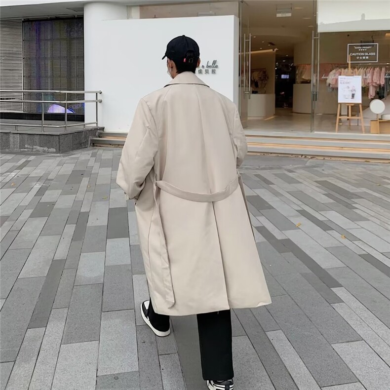 双排扣风衣外套男新款潮牌痞帅宽松休闲中长款大衣JK24P70,男装风衣,星座1116-2