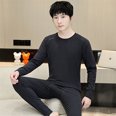 秋冬保暖内衣男士秋衣秋裤圆领加绒加厚棉毛衫套装TZ4325-P50，男装棉衣，星座310B-3