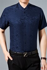 短袖衬衫男装夏季商务休闲宽松免烫衬衣打底衫翻领上衣男装，男装衬衫，电商B212（原钱塘6029）