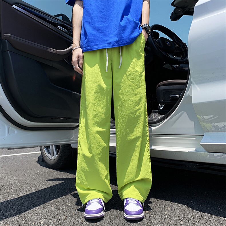 防水速干裤子男款夏季美式休闲运动裤撞色条纹伞兵宽松裤K406-P37,女装休闲裤,星座308B-2