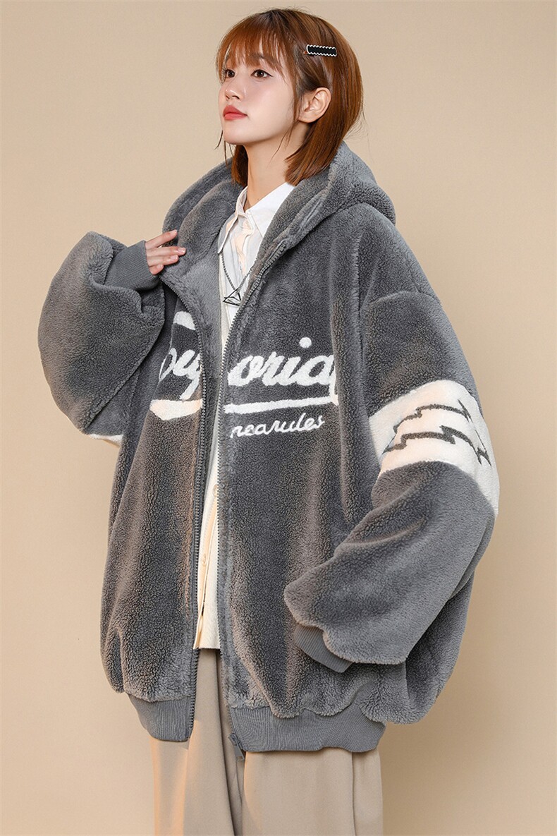 冬款加绒加厚羊羔绒棉衣中性风休闲连帽外套男女920-P110控价158,男装棉衣,电商A441-1