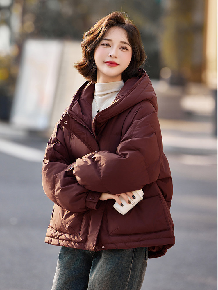 短款羽绒服女冬季2024新款高端洋气小个子云朵泡芙面包服外套,女装羽绒服,靓衣阁