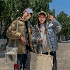 连帽棉衣情侣款棉服时尚潮流亮皮棉衣外套DS-B293-Q903，男装棉衣，电商A306