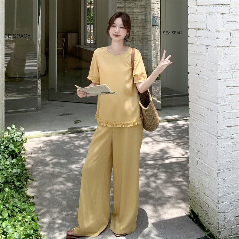 现货210-3272-P165-K218轻奢宽松上衣配阔腿裤2025年夏季,女装套装/套裙,浙宝210（原浙宝191）