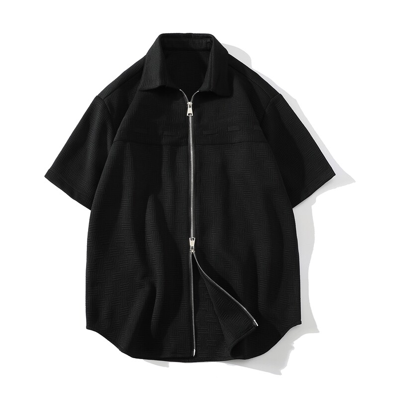 7XL-M平铺垂感短袖衬衫男2023夏季新款ins潮肌理感胖子大码衬衣,男装衬衫,钱塘717(原712)
