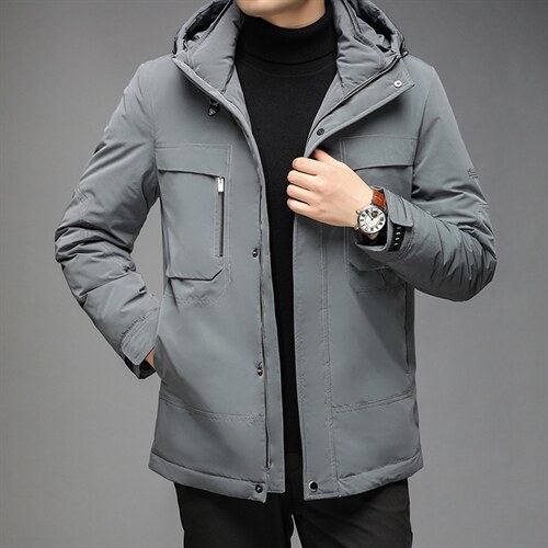连帽羽绒服男2023冬季保暖休闲外套中年爸爸男羽绒服HPN2156-P320，男装羽绒服，电商B212（原钱塘6029）