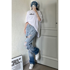 美式ins高街小众hiphop夏季破洞牛仔裤货号K729P60，男装牛仔裤，电商A063