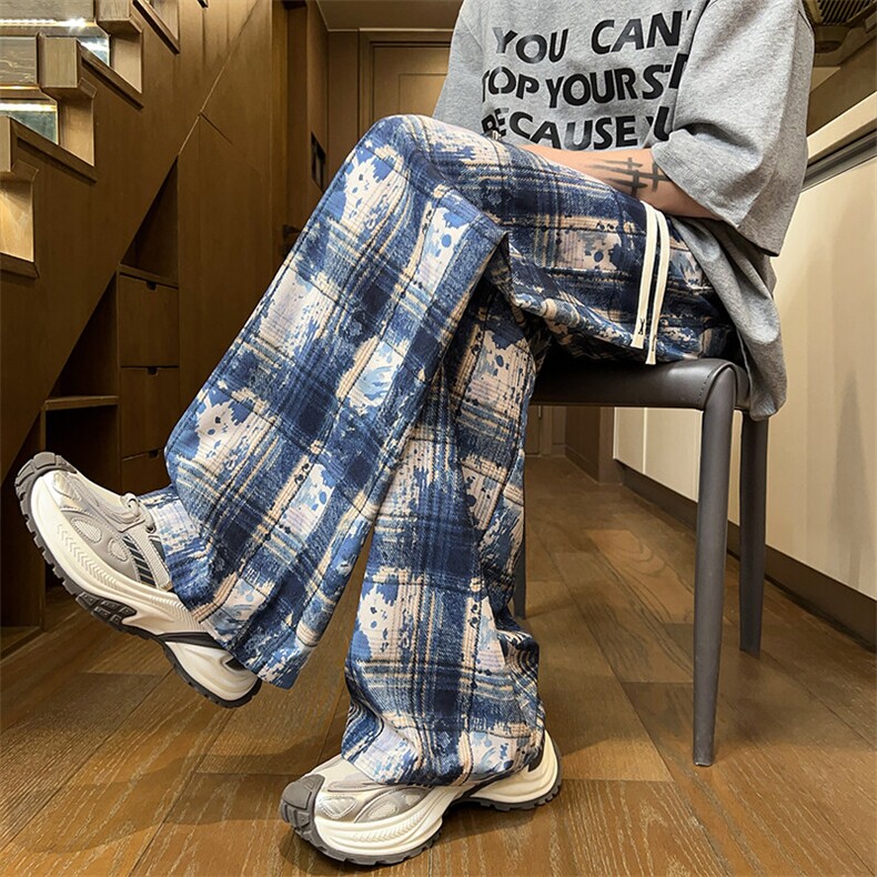 2026春季新款内景四面弹冰丝格子裤M-5XLHK25476-特P25，男装休闲裤，电商A022