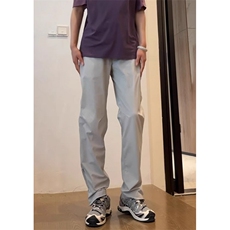 石墨灰机能拉链冲锋裤男夏季薄款防水速干冰丝裤显瘦户外运动裤子，男装工装外套，星座1116A（原606A-3）