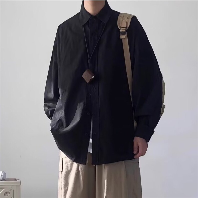 1506/Q3670/P34春季新款衬衫男女学生宽松慵懒风廓形帅气衬衣潮,男装衬衫,星座1506