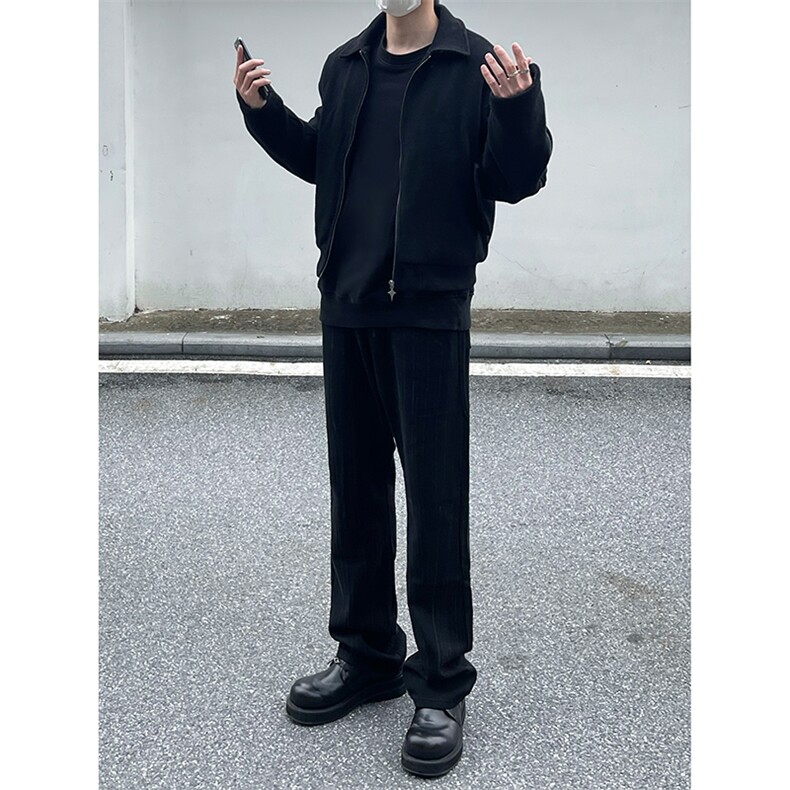 B221美式ins高街暗黑小众喷墨休闲直筒牛仔裤LK23040-P60控78,男装牛仔裤,电商B221