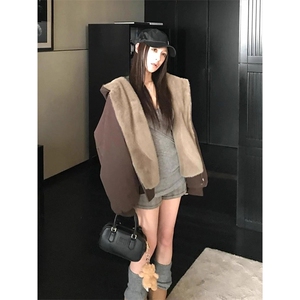 两面穿现货重磅短款座山雕棉衣男女双面穿毛毛绒棉服加厚外套图片