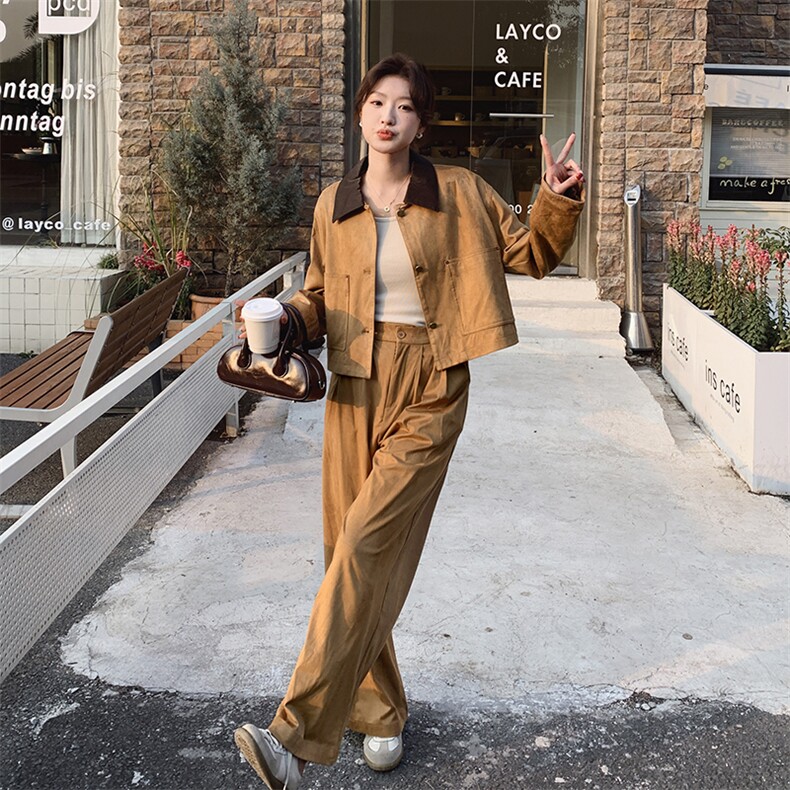 新品麂皮绒套装2c113-8838-p180-k268,女装套装/套裙,2C113