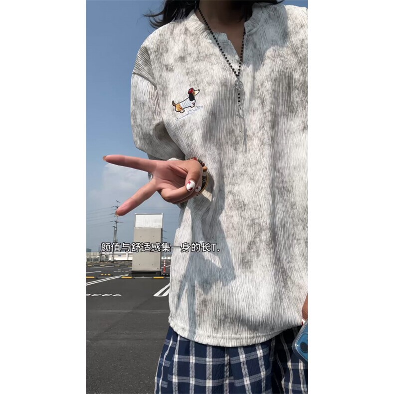 XZ809A/SYR11/P40/控58扎染J肌理感V领长袖T恤卫衣,男装T恤,星座809A(原222-1)